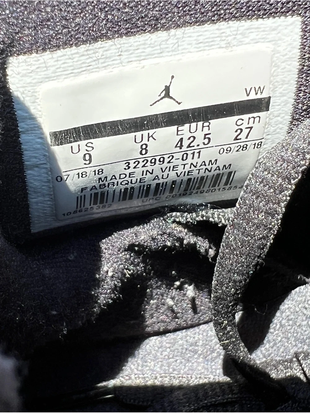 CLEAN Air Jordan size 9 Mens Bred 6 Rings Black Ice shoes